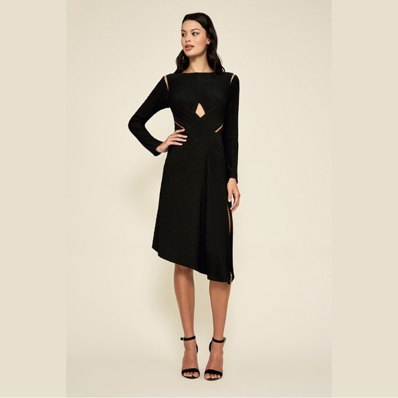 TADASHI SHOJI - BOLLANI PINTUCK CUTOUT DRESS